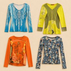 Y2K Color Pop Long Sleeve Tops