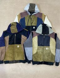 Upcycled Carhartt corduroy hooded jacket 🐒