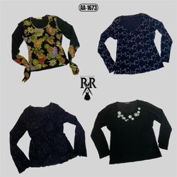 Y2k Dark Elegance Full Sleeve Tops (AA-1673)