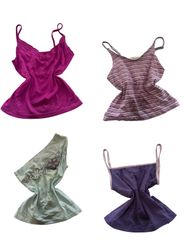 Y2K Mauve Striped Cami Tops-ST-235