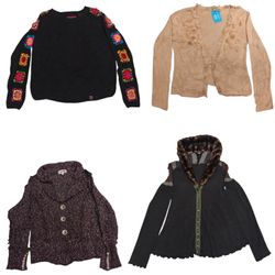 Cardigã de Malha Y2k Statement – Suéter Vintage de..