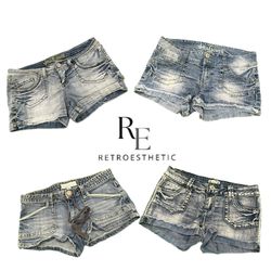 Y2K Paris Hilton Era Girl Denim Shorts RE-3594