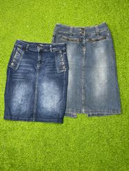 Fast fashion middy denim skirt (brand) Kensol, ins..