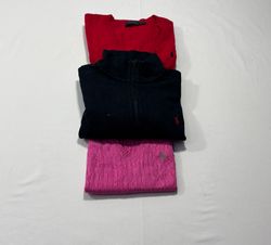 Ralph Lauren Pullover – 1/4 Zip, Kabelstrick, Rund..