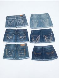 Y2K McBling Denim Mini Skirts Wholesale Lot(A-15)