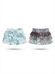 (FV-2744) Vintage Y2K Mini Skirt Mix – Floral, Ruf..