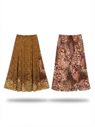 (FV-2240) Earthy Boho Skirt Mix | Y2K Brown & Must..