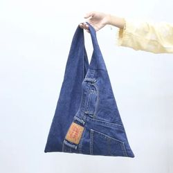 CR01031 Upcycled Levi's Denim Triangle Shoulder Ba..