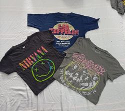 CR10922 Upcycled Music Cropped Tops