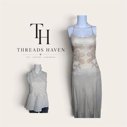 THB00055 Y2k Embroidered Dress | Elegant Vintage S..