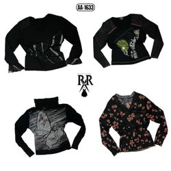 Y2K Black Gothic Mix Tops (AA-1633)