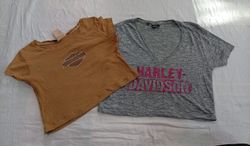 CR12578 Upcycled Harley Cropped Tees