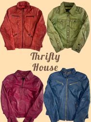 Y2K Vibrant Colorful Leather Jacket Mix(TH/762)
