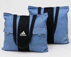CR1812 Upcycled Denim Utility Tote Bag,
