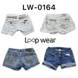 Y2K Branded Micro Denim Mini Shorts