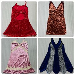 9 pieces mini valvet dresses
