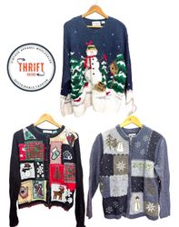 Vintage Y2K Christmas Cardigans Vest and Sweaters ..