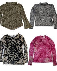 Calvin Klein Women's Printed and mesh  Tops (TR-10..