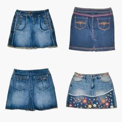 Y2K Denim Fade Midi Skirts