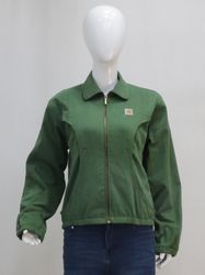 CR2221 UPCYCLED CARHARTT FITTED WORKWEAR ZIP JACKE..
