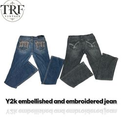 Y2k embellished and embroidered jean #134