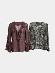 Women's Printed and Ruffled Blouses