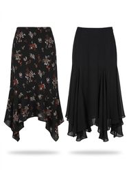 (FV-2565) Gothic & Coquette Black Ruffle Skirts Bu..