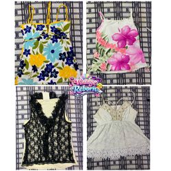 Y2K Vintage Floral & Lace Cami Bundle | VR-367