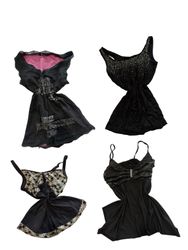 Y2K Black Floral Typography Camisoles-ST-256