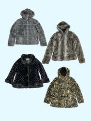 Y2K Fur Coats with Hoods and Collars