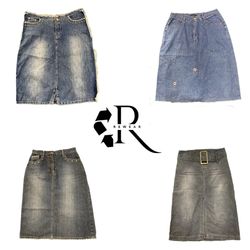 Y2K Unique Girl Denim Midi Skirt RW-2329