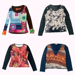 Y2k Desigual Printed Blouses Lot B2F-349