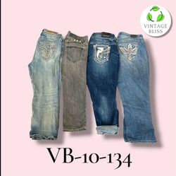 Y2k embroidery denim capri (VB-10-134) 7 piece