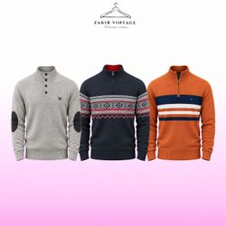 Branded sweater half zip