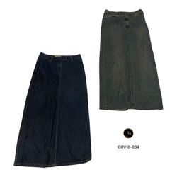 Women’s Y2K Denim Maxi Skirt – Premium Street Styl..