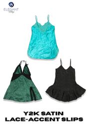Y2K Satin Lace-Accent Slips - EV2390