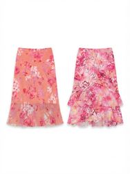 (FV-2170)     Pink & Coral Skirts – Floral, Paisle..