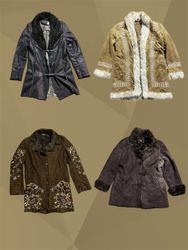 Y2K Faux Fur Trimmed Afghan Coats