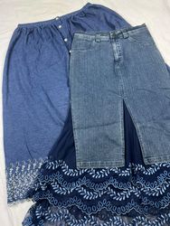 Long denim skirt