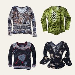 Y2K & Boho Women's printed tops