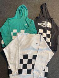 Upcycled Checkerboard Sweatshirt Hoodies serial-00..