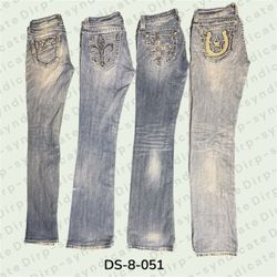 Y2K Poly Flared Bootcut Jeans | Miss Me Style Embe..