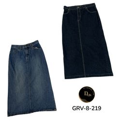 Women’s Everyday Denim Maxi Skirt – Comfortable Vi..