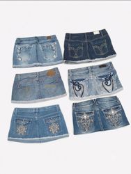 Vintage McBling Denim Mini Skirt Lot(A-05)