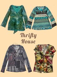 Y2K Abstract Print Tops(TH/662)