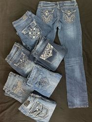 Y2K Embellished Bootcut Jeans B# 516