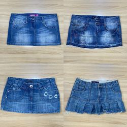 Collection de jupes en denim vintage Y2K – 12 pièc..