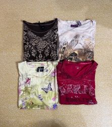 TH295 Retro Long Sleeve Baby Tee | Y2K Graphic Ins..