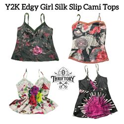 Y2K Edgy Girls Silk Slip Cami Tops TY-154