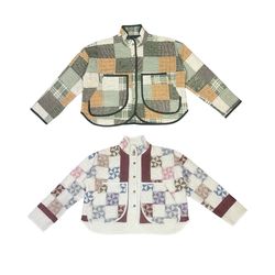 Upcycled Quilted Cropped Boxy Jackets
